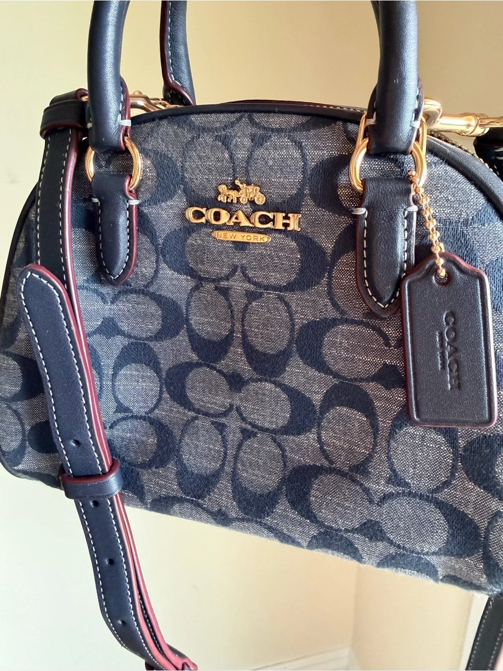 Coach Sydney small satchel crossbody bag (denim multi)